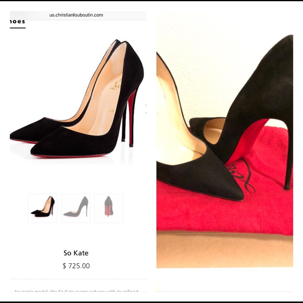 Christian Louboutin so kate 120 black suede pumps